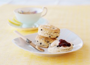 Tea time, with scones, clotted cream and jam