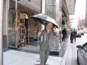 "Allow Me" Sculpture at Entrance to Four Seasons Hotel, Chicago - image©HighTea.com