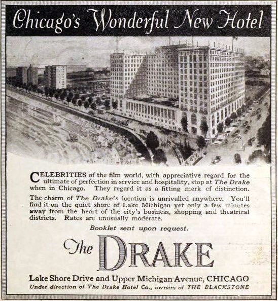 Drake Hotel Chicago 1921 ad