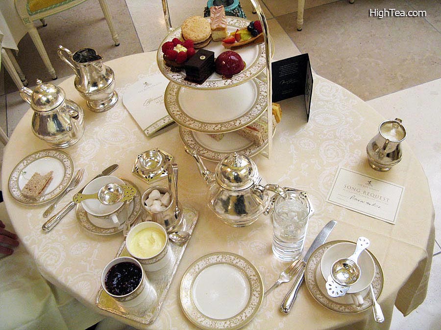 Table Setting for Afternoon Tea in the Palm Court of The Ritz London