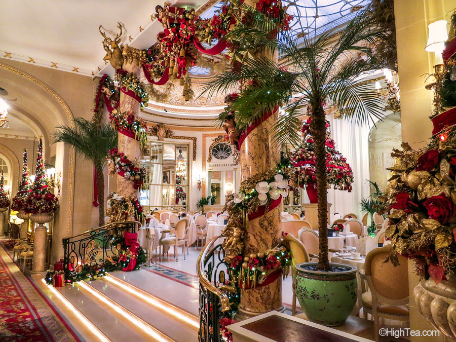 Ritz Hotel London Palm Court Christmas decorations afternoon tea high tea