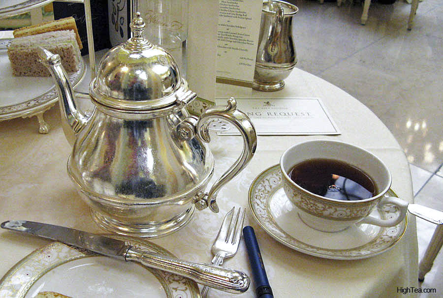 Silver teapot at The Ritz London Afternoon Tea