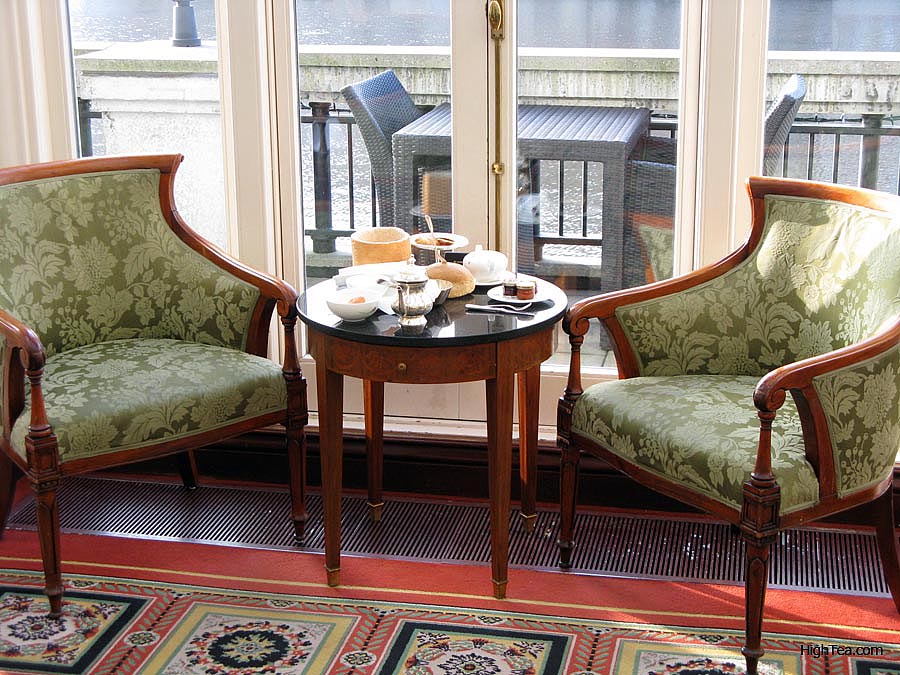 Afternoon Tea at Amstel Hotel in the Bar and Brasserie Amsterdam Netherlands by river Amstel