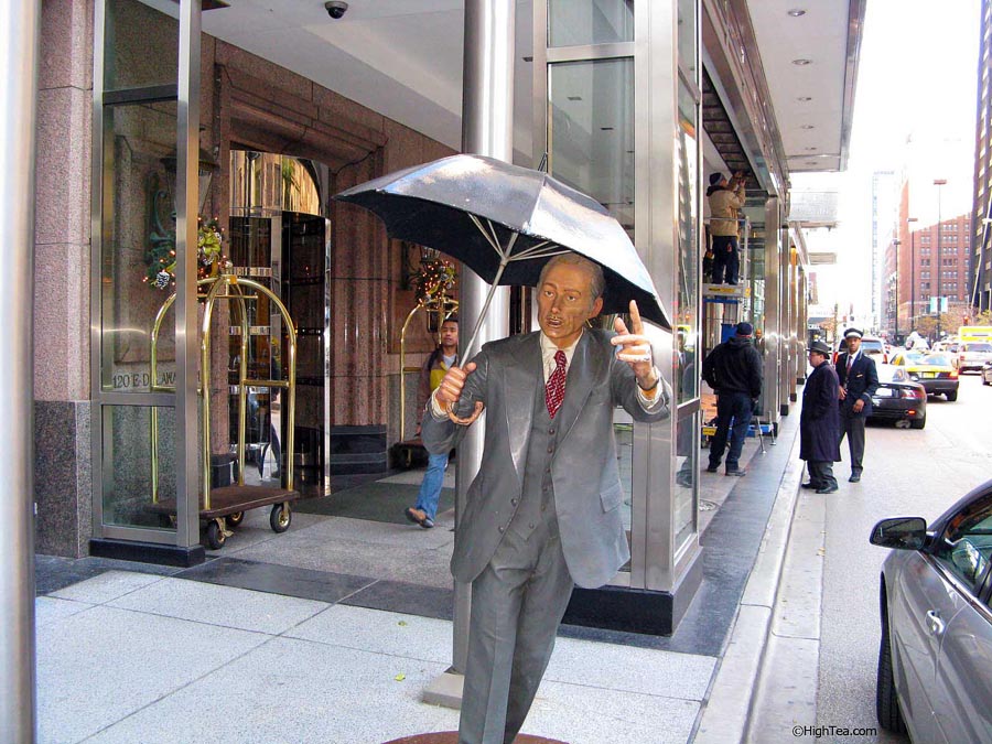 Allow Me sculpture by J Seward Johnson Jr Four Seasons Hotel Chicago