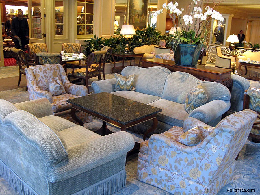 Seating area for afternoon tea at The Ritz Carlton Chicago Hotel