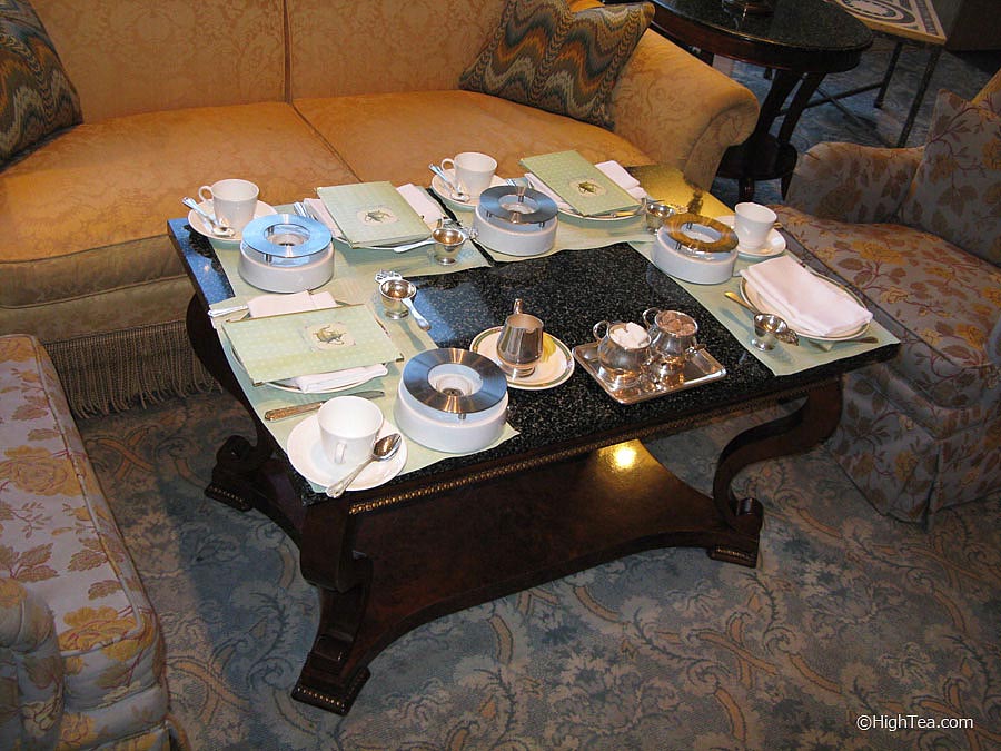 Table setting for afternoon tea at Ritz Carlton Chicago Hotel