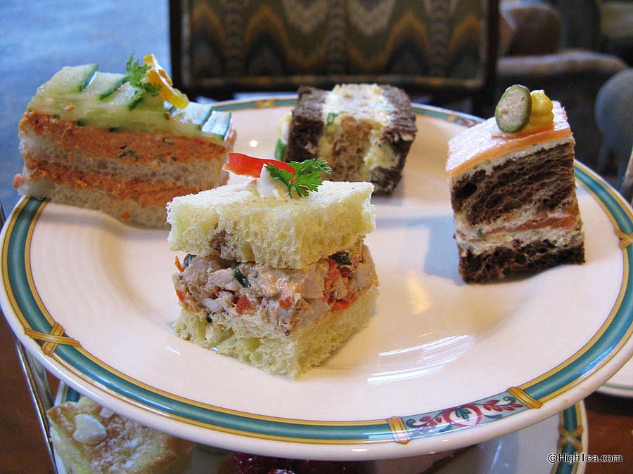 Finger sandwiches at the Ritz Carlton Chicago Hotel for afternoon tea