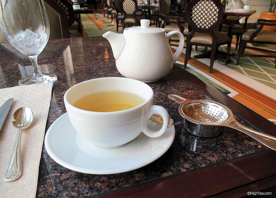 Teapot and teacup for afternoon tea at The Peninsula Hotel Chicago