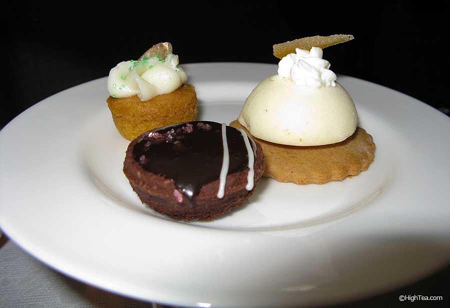eggnog cheesecake, mint chocolate tart, pumpkin cake