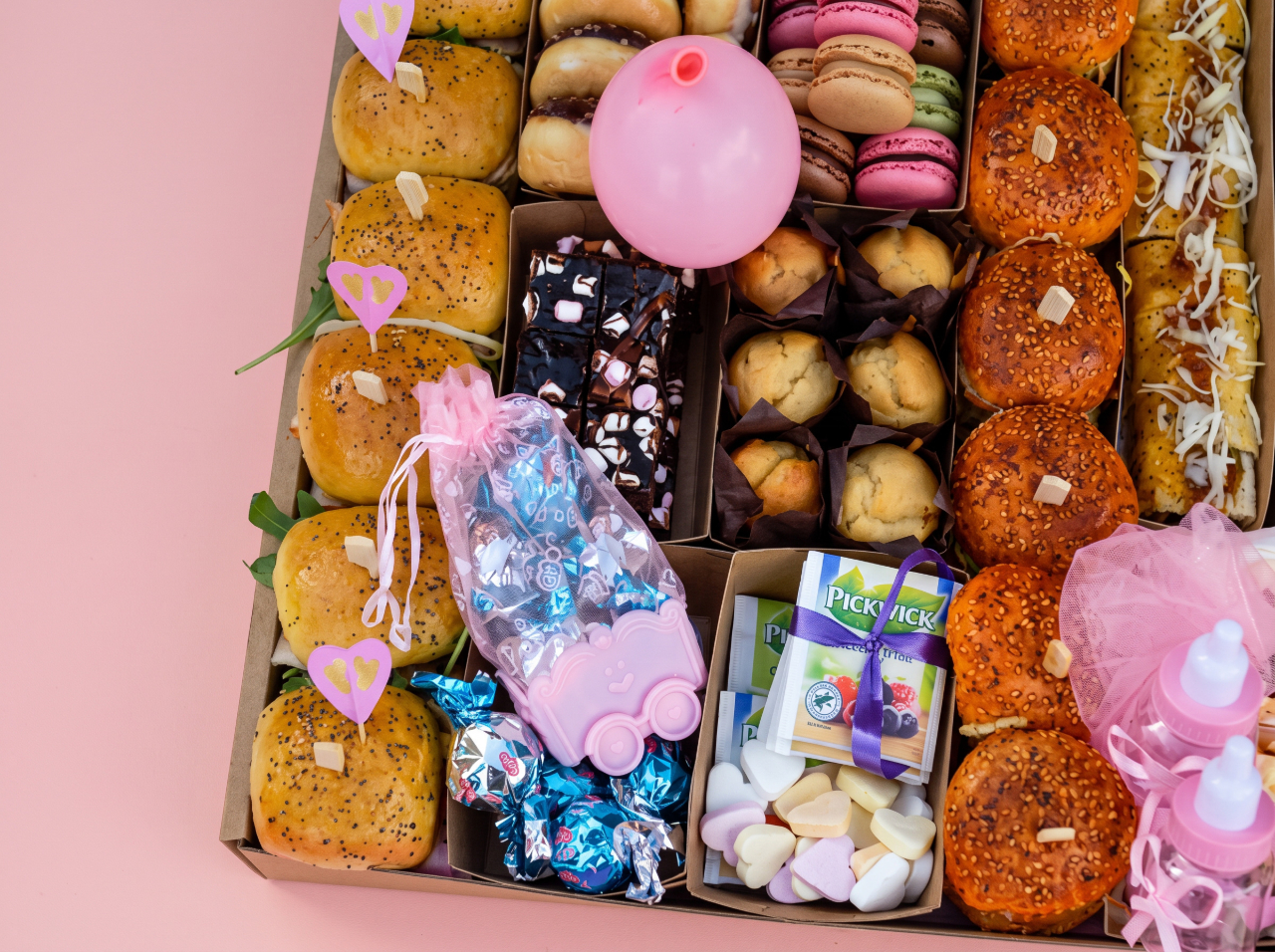 roze baby shower high tea meisje